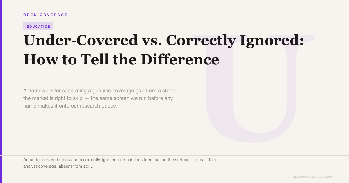 Under-Covered vs. Correctly Ignored: How to Tell the Difference