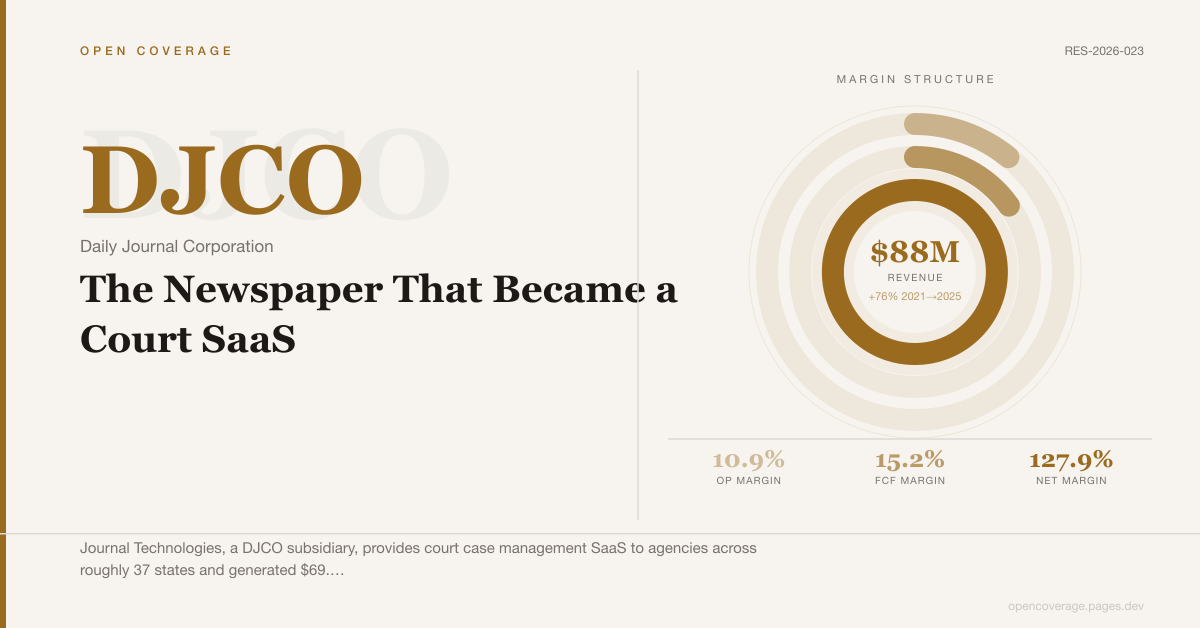 Daily Journal Corporation (DJCO): The Newspaper That Became a Court SaaS