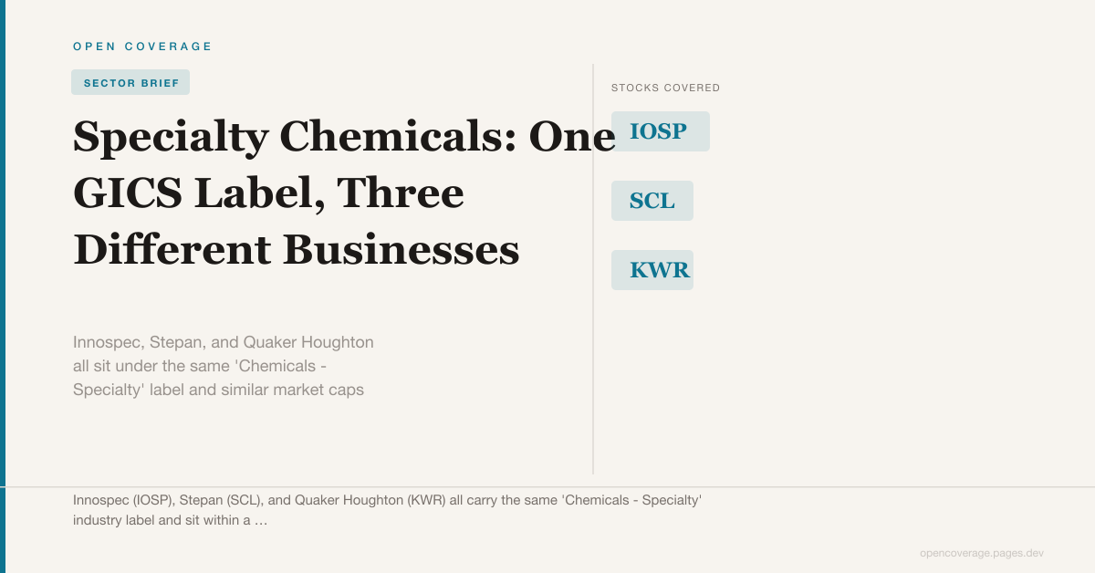 Specialty Chemicals: One GICS Label, Three Different Businesses