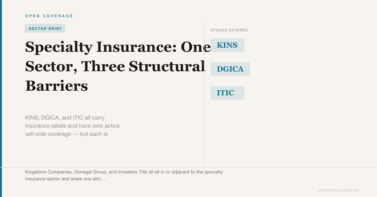 Specialty Insurance: One Sector, Three Structural Barriers